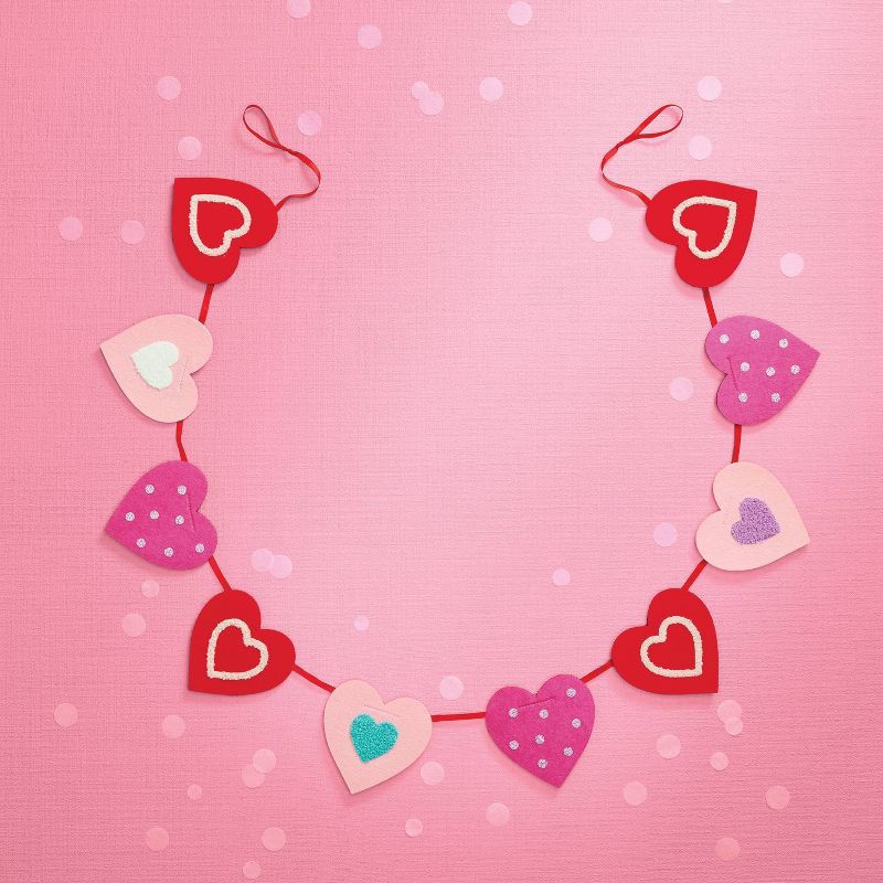 slide 2 of 4, 72" Felt Valentine's Day Heart Decorative Wall Garland - Spritz™, 1 ct