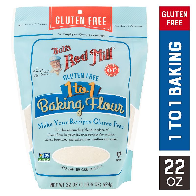 slide 5 of 5, Bob's Red Mill 1 to 1 Gluten Free Baking Flour - 22oz, 22 oz
