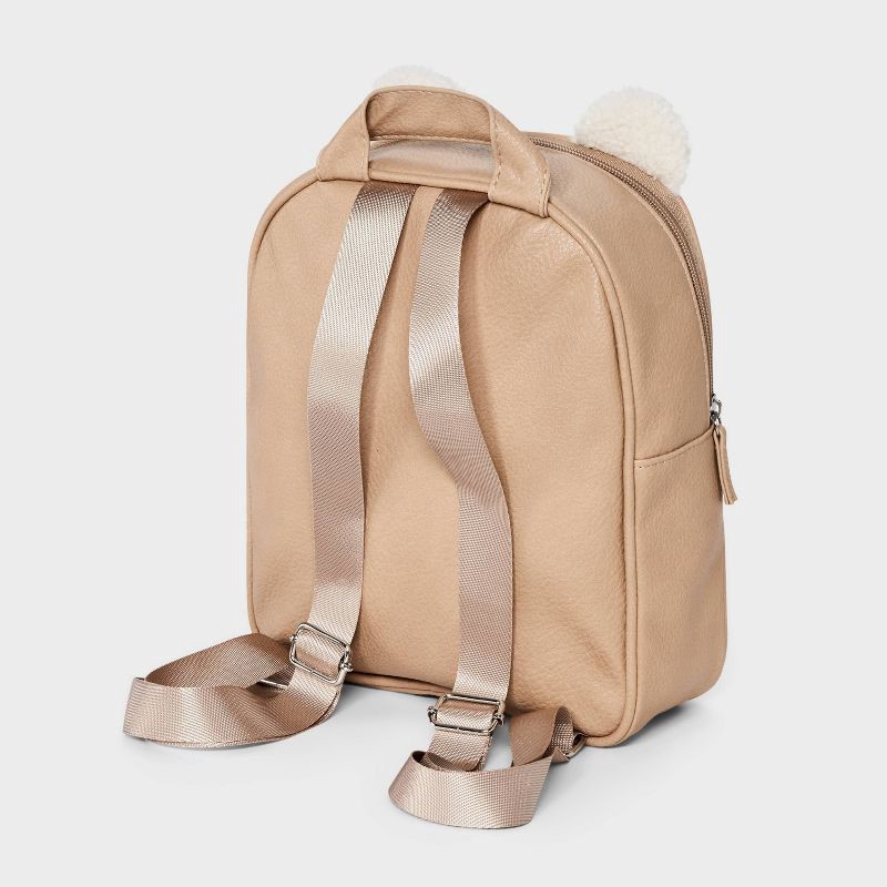 slide 2 of 4, Kids' 11" Mini Shearling Bear Backpack - Cat & Jack™ Cream/Brown, 1 ct