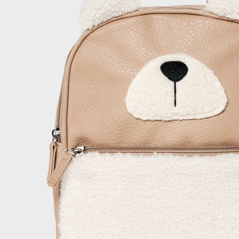 slide 4 of 4, Kids' 11" Mini Shearling Bear Backpack - Cat & Jack™ Cream/Brown, 1 ct