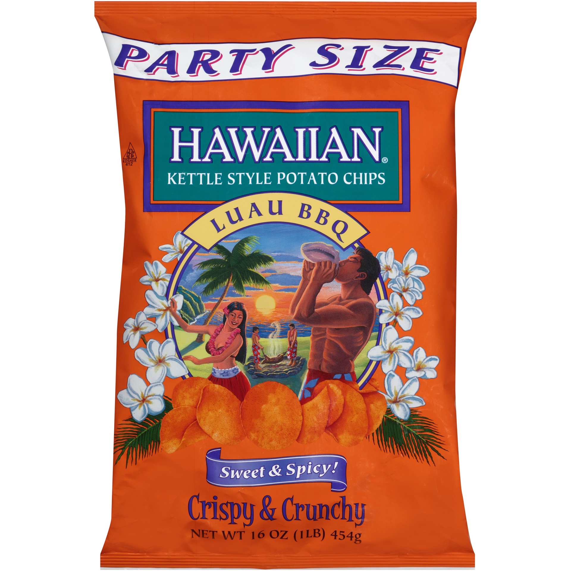 slide 1 of 1, Hawaiian Chips Bbq Luau, 16 oz