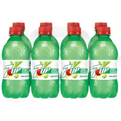 7UP Zero Sugar Lemon Lime Soda, 12 fl oz bottles, 8 pack