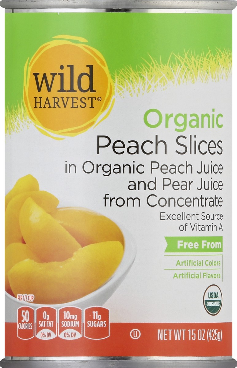 slide 3 of 7, Wild Harvest Organic Peach Slice In Juice, 15 oz