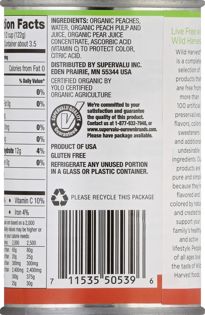 slide 7 of 7, Wild Harvest Organic Peach Slice In Juice, 15 oz