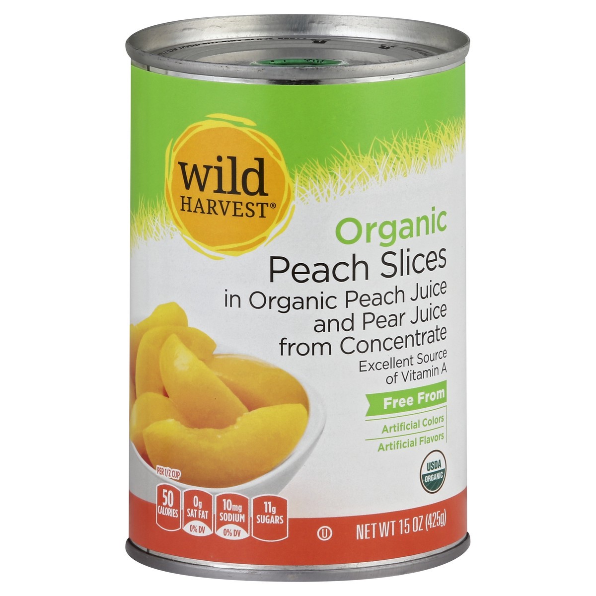 slide 5 of 7, Wild Harvest Organic Peach Slice In Juice, 15 oz