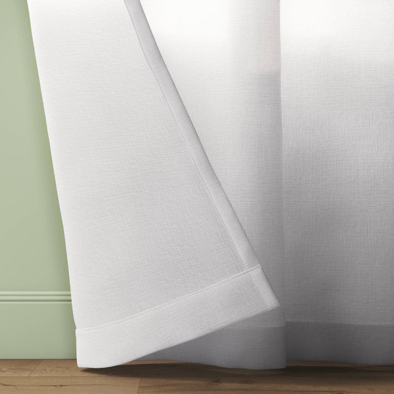 slide 3 of 3, 42"x84" Sheer Crinkled Gauze Matelassé Curtain Panel White - Room Essentials™, 1 ct