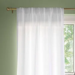 42"x84" Sheer Crinkled Gauze Matelassé Curtain Panel White - Room Essentials™