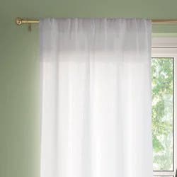 42"x63" Sheer Crinkled Gauze Matelassé Curtain Panel White - Room Essentials™