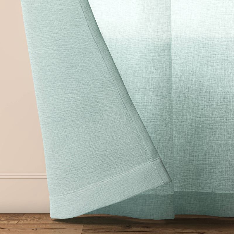 slide 3 of 3, 42"x84" Sheer Crinkled Gauze Matelassé Curtain Panel Blue - Room Essentials™, 1 ct