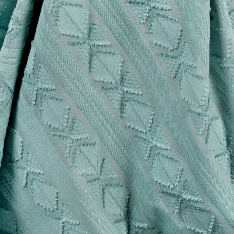 slide 4 of 6, 54"x63" Light Filtering Boho Diamond Clip Curtain Panel Blue - Threshold™, 1 ct