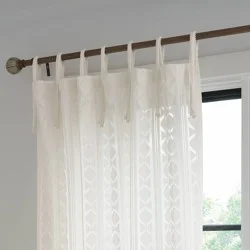 54"x63" Light Filtering Boho Diamond Clip Curtain Panel White - Threshold™