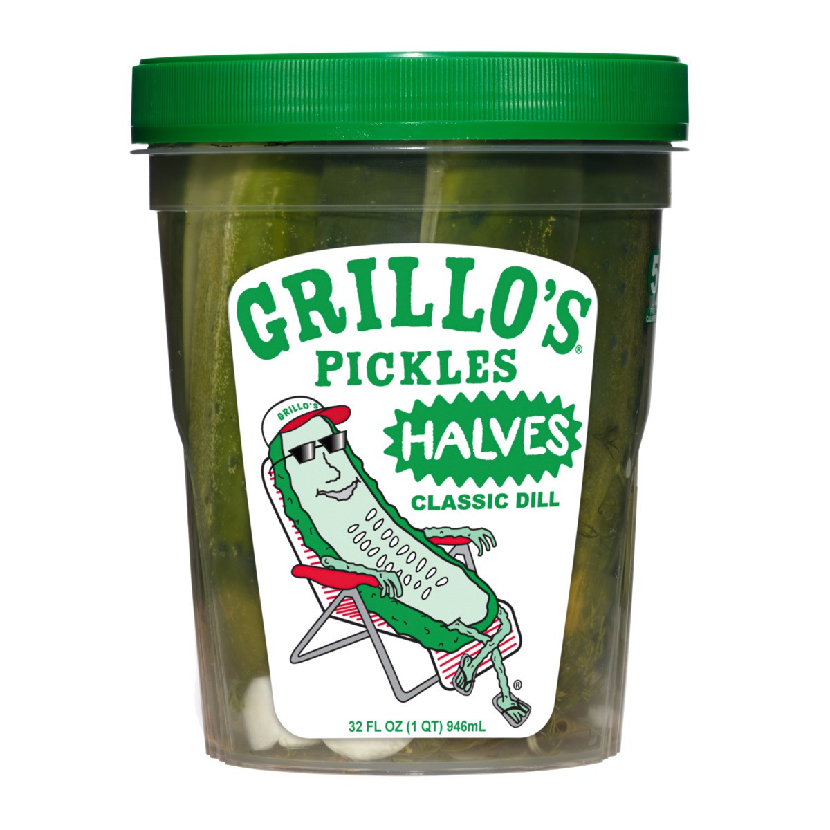 slide 1 of 9, Grillo's Pickles Dill Halves, 32 oz