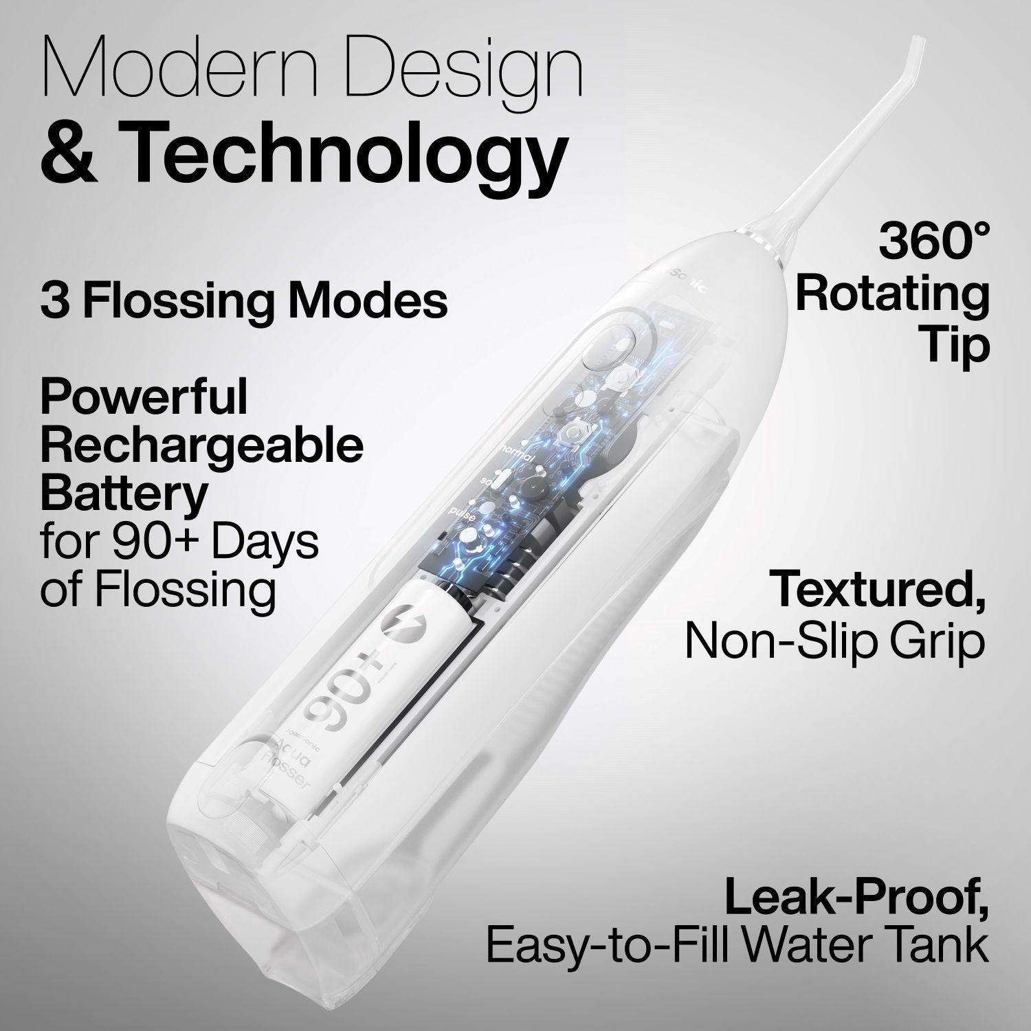 slide 5 of 6, Aquasonic Icon Water Flosser, White, 1 ct