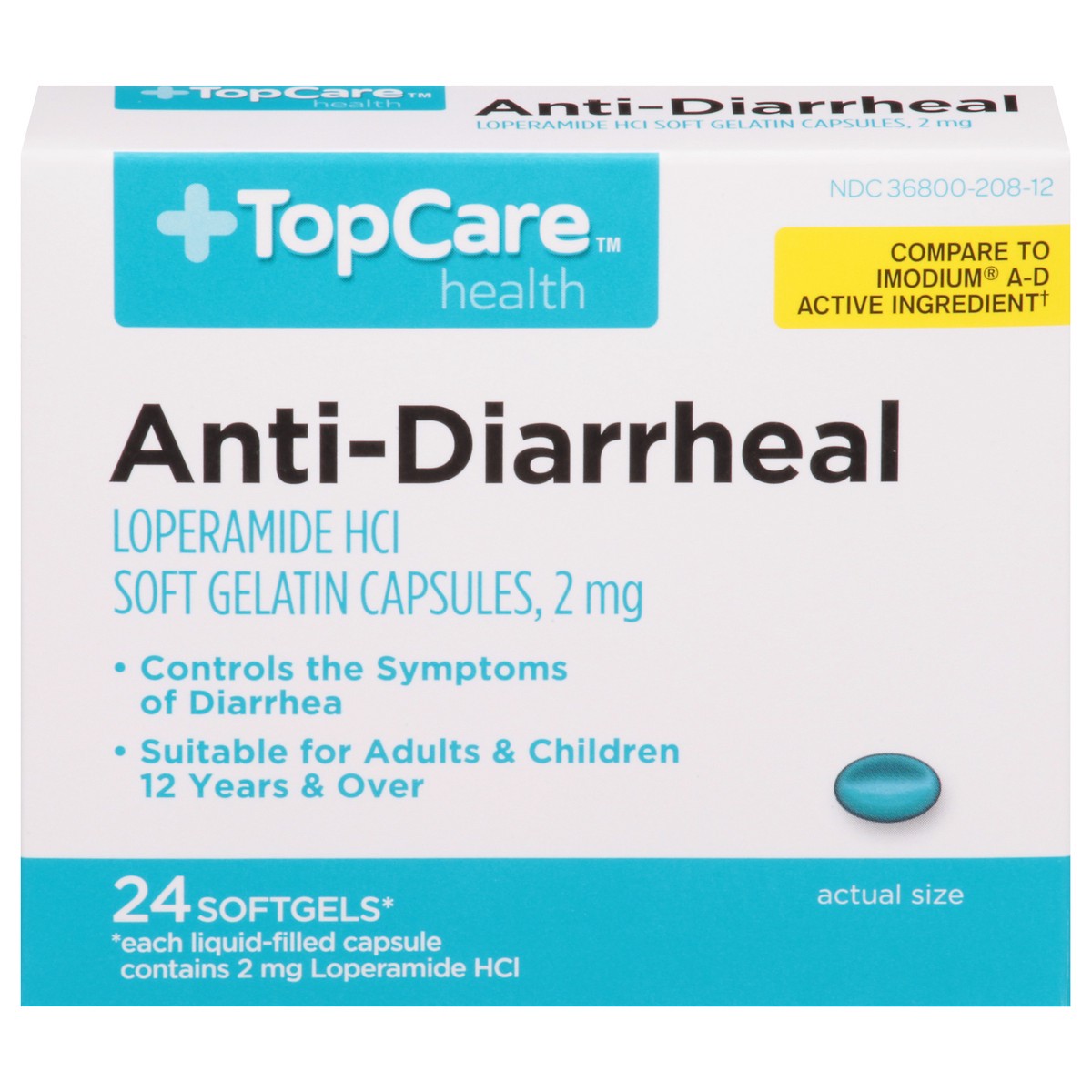 slide 12 of 17, TopCare Anit Diarrheal, 24 ct