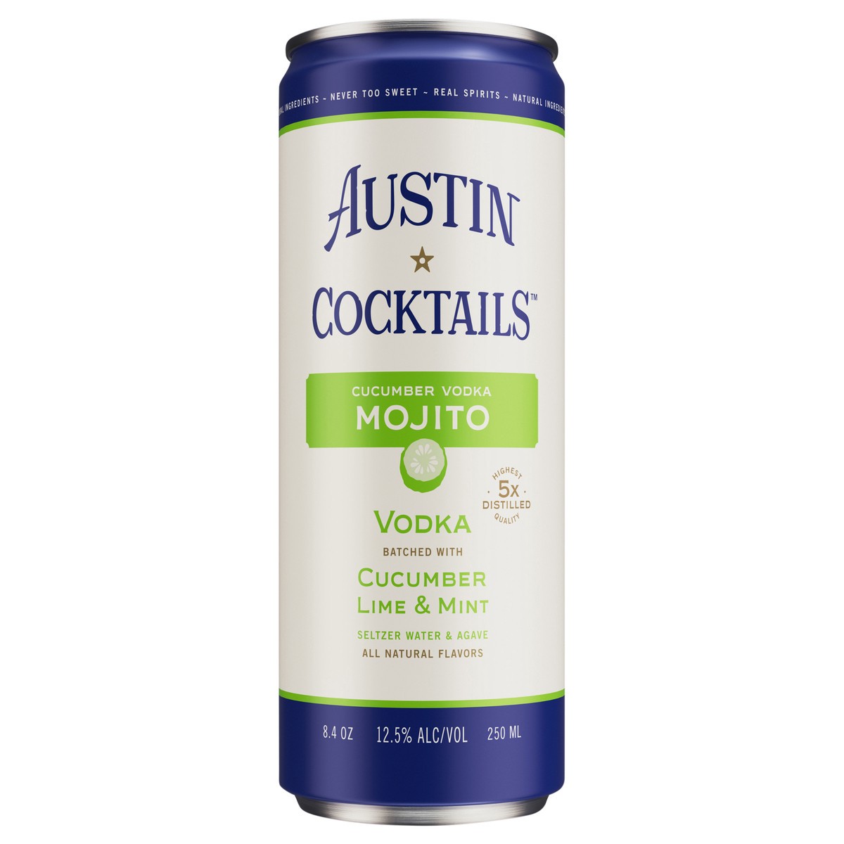 slide 1 of 10, Austin Cocktails Cucumber Vodka Mojito Canned Cocktail, 250ml Single Can, 12.5% ABV, 1 ct