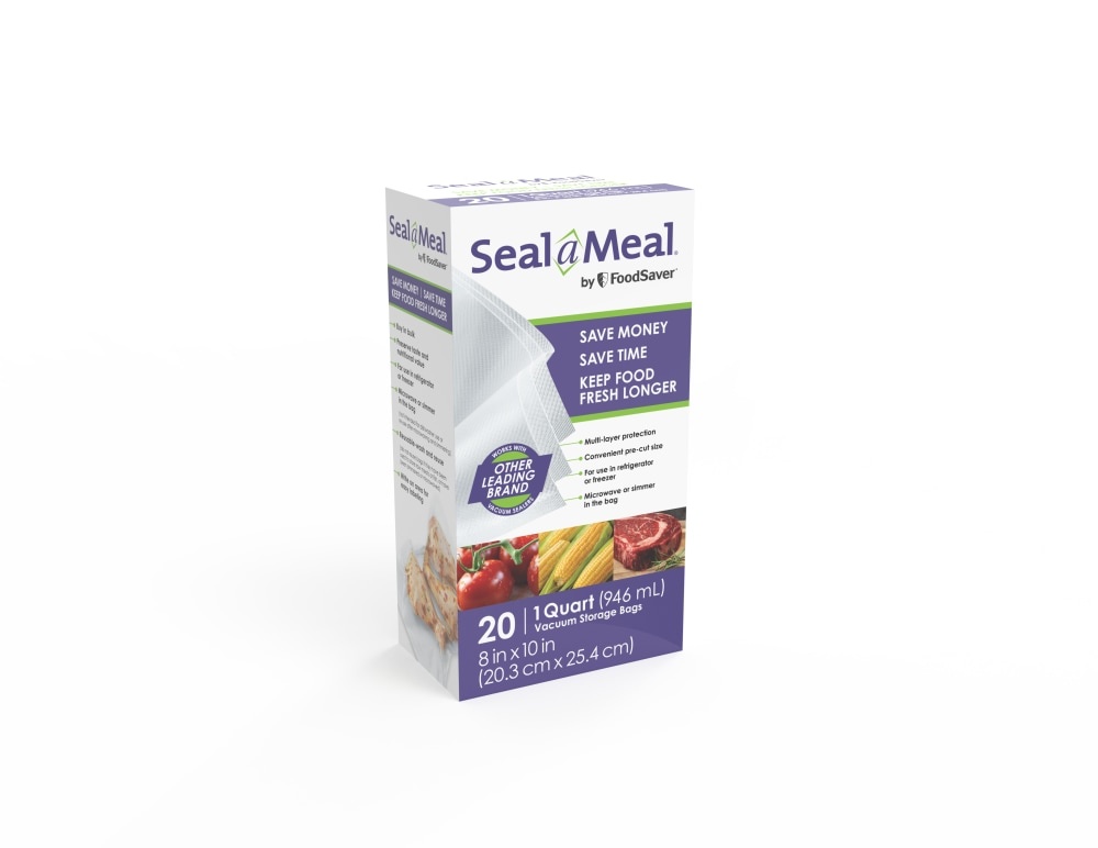 slide 1 of 1, FoodSaver Seal A Meal Quart Vacuum Storage Bags, 20 ct