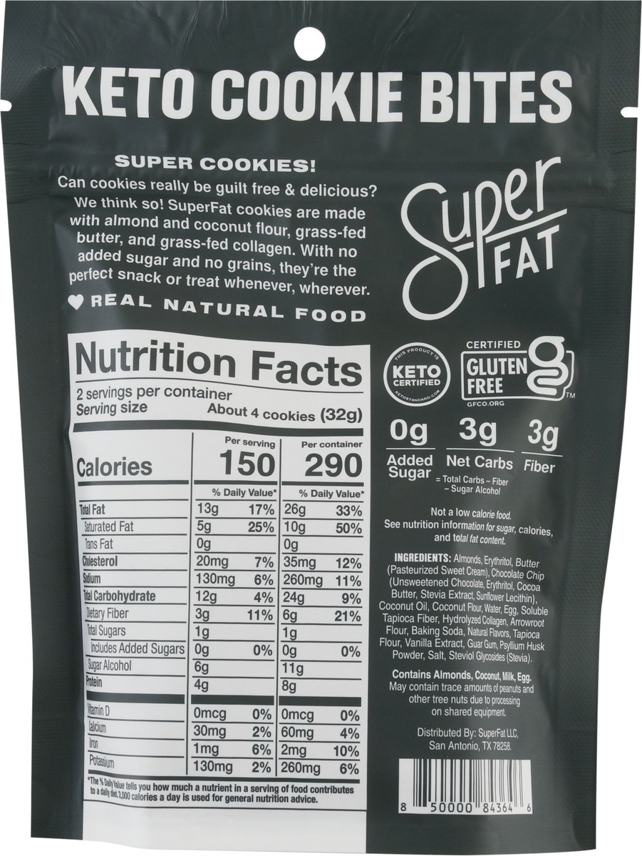 slide 5 of 12, SuperFat Chocolate Chip Keto Cookie Bites 2.25 oz Pouch, 2.25 oz