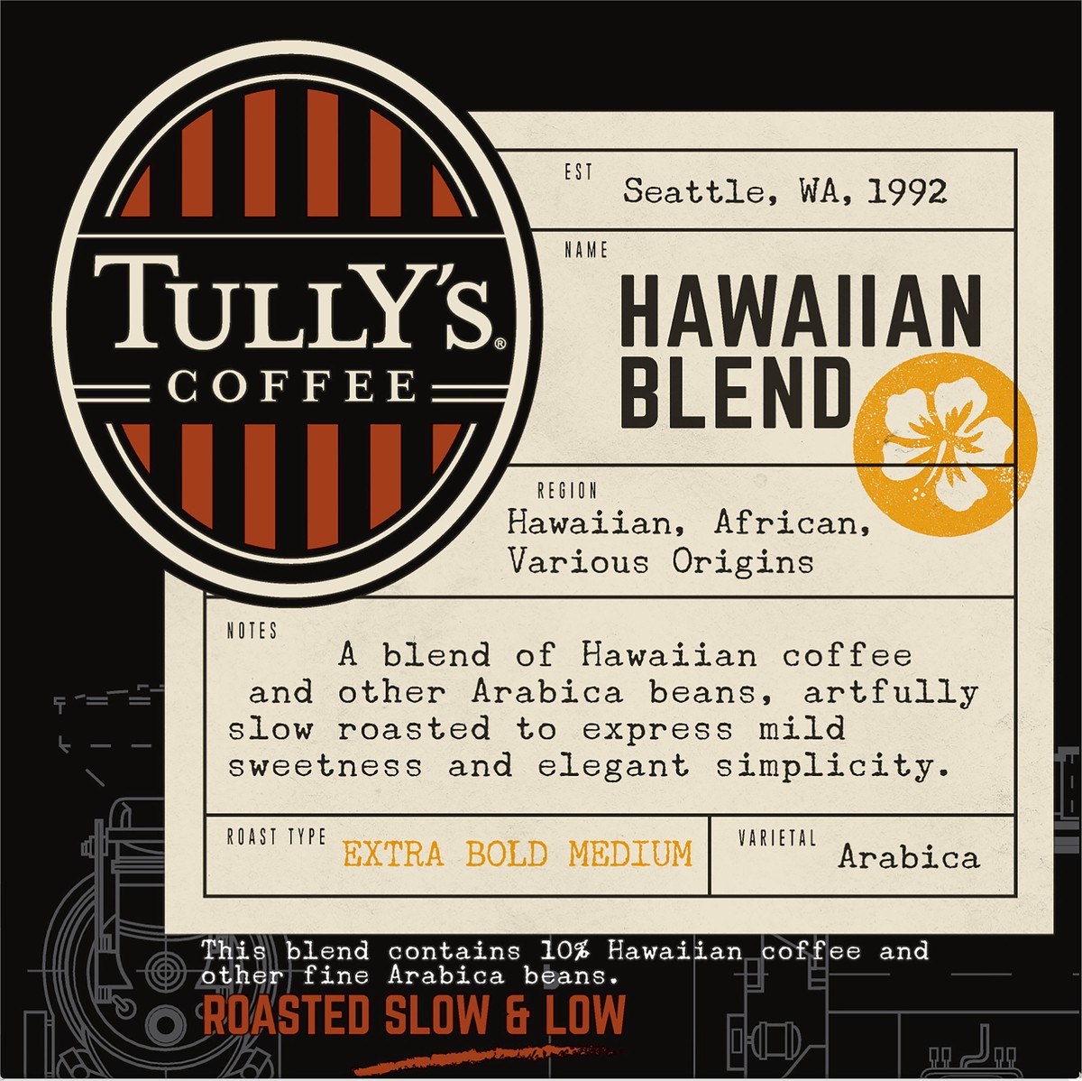 slide 4 of 8, Tully's Coffee Hawaiian Blend Keurig Single-Serve K-Cup Pods,  Extra Bold Medium Roast, 12 Count, 12 ct