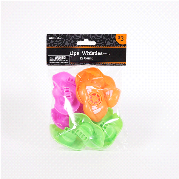 slide 1 of 2, Meijer Halloween Plastic Lip Whistles, 12 ct