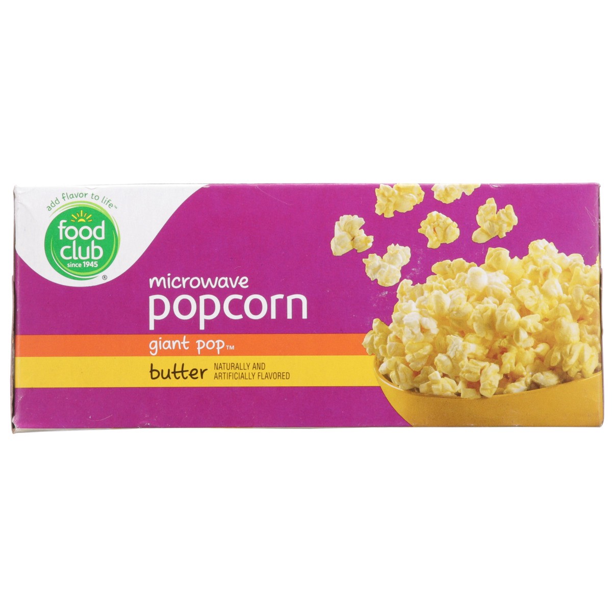 slide 5 of 9, Food Club Giant Pop, Butter Microwave Popcorn, 9.9 oz