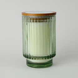 Foundry Aspen Mint Ribbed Glass Candle Mint 12oz