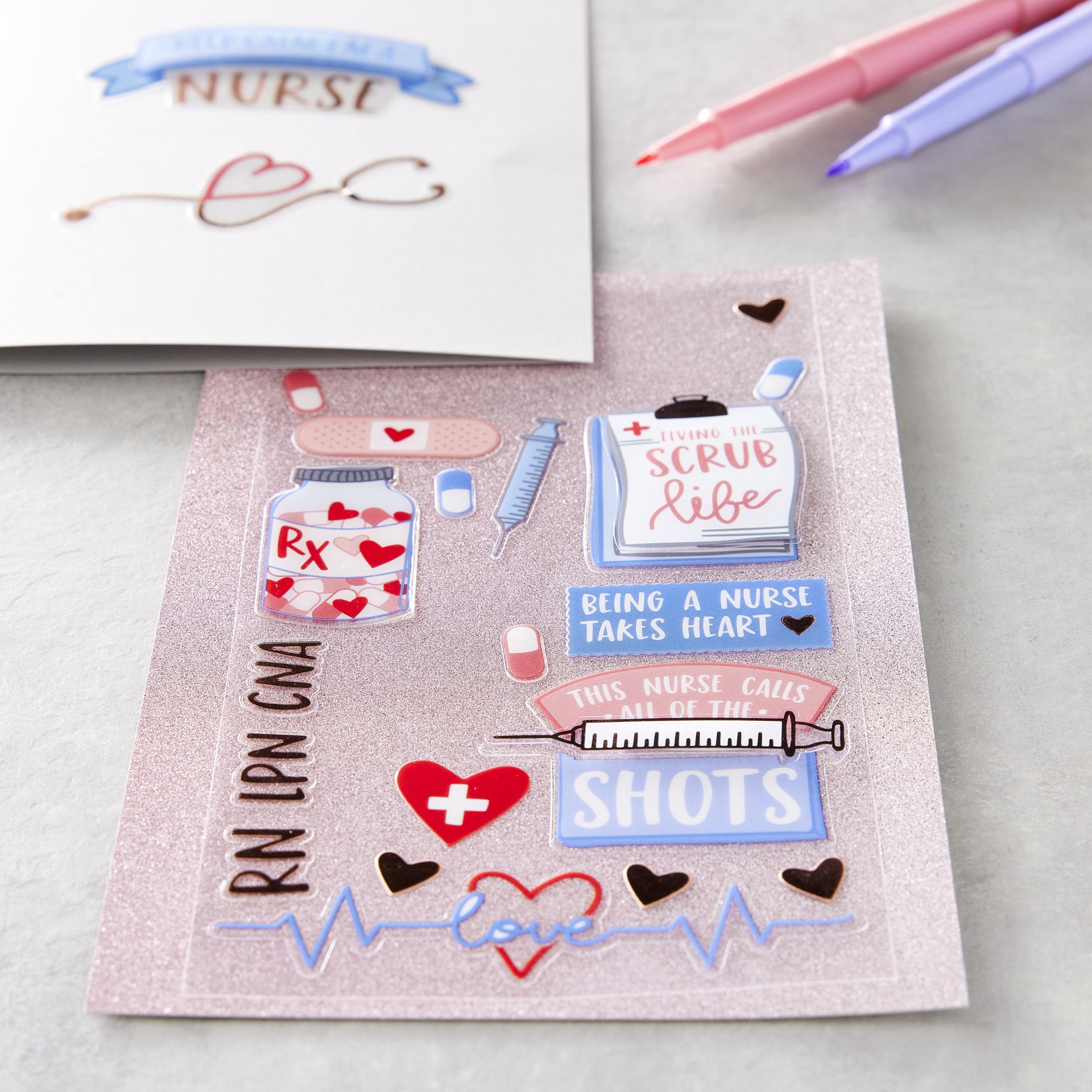 slide 4 of 5, Nurse Dimensional Stickers By Recollections, 3.875 in x 7 in