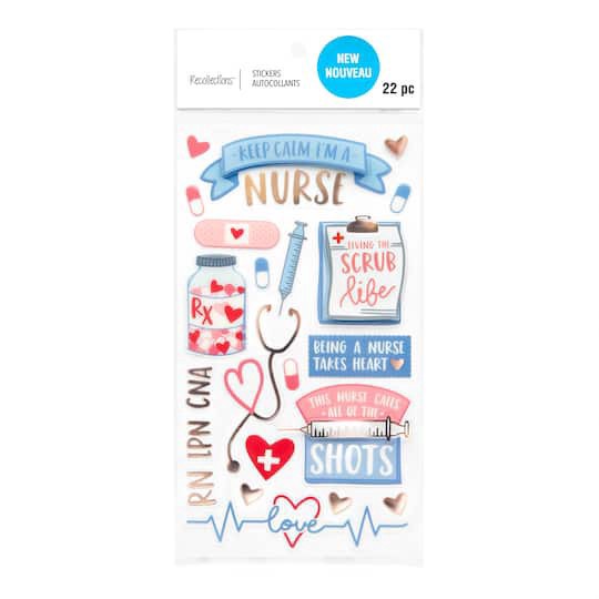 slide 1 of 5, Nurse Dimensional Stickers By Recollections, 3.875 in x 7 in