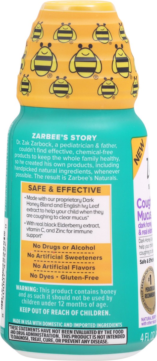 slide 7 of 9, Zarbee's Naturals Naturals 2-12 Years Natural Berry Flavor Cough Syrup + Mucus & Immune 4 fl oz Bottle, 4 fl oz