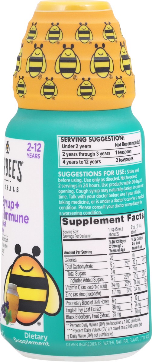 slide 8 of 9, Zarbee's Naturals Naturals 2-12 Years Natural Berry Flavor Cough Syrup + Mucus & Immune 4 fl oz Bottle, 4 fl oz