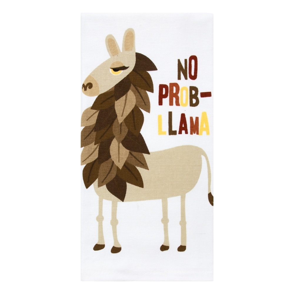 slide 1 of 1, Ritz Print Dual Kitchen Towel - Leaf Llama, 1 ct