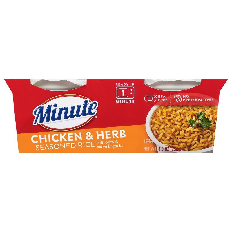slide 1 of 8, Minute Rice Minute Chicken & Herb Rice -2pk / 8.8oz, 2 ct; 8.8 oz