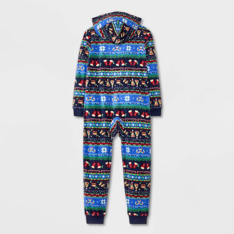 slide 2 of 4, Boys' Christmas Food Fairisle Long Sleeve Union Suit - Cat & Jack™ Blue XS, 1 ct