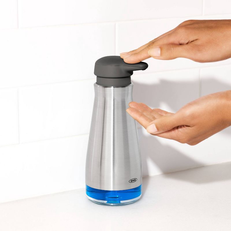 slide 4 of 8, OXO Stainless Steel Soap Dispenser, 1 ct
