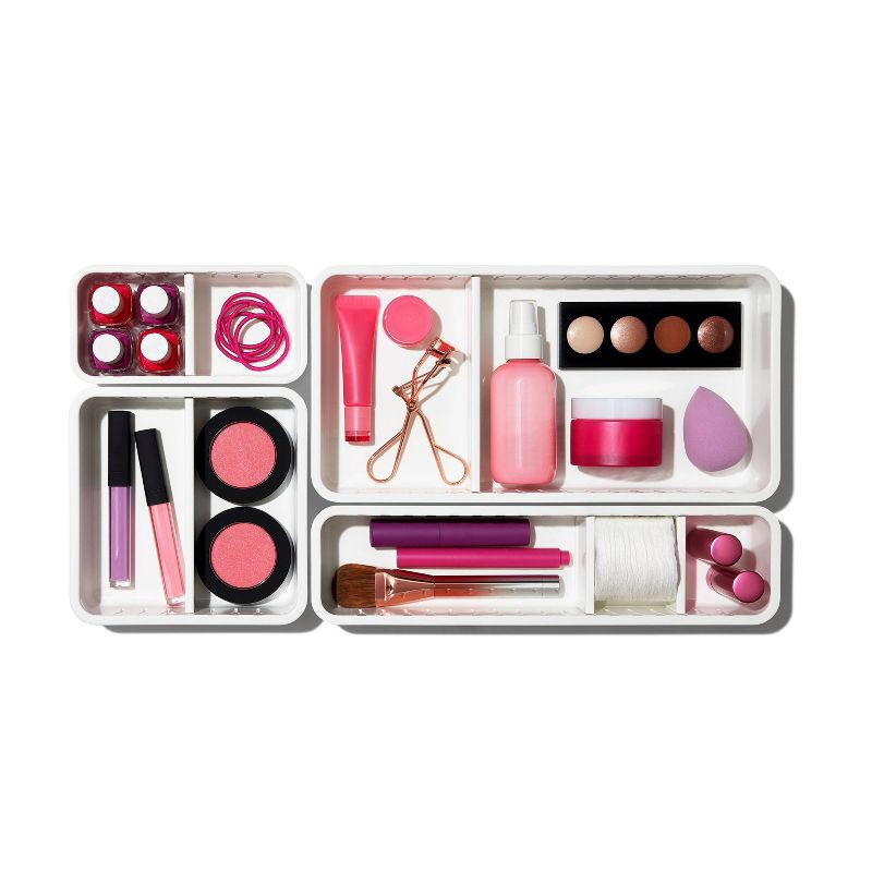 slide 5 of 7, OXO 3pc Slim Adjustable Drawer Bin Set, 3 ct