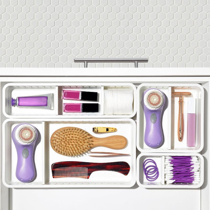 slide 7 of 7, OXO 3pc Slim Adjustable Drawer Bin Set, 3 ct