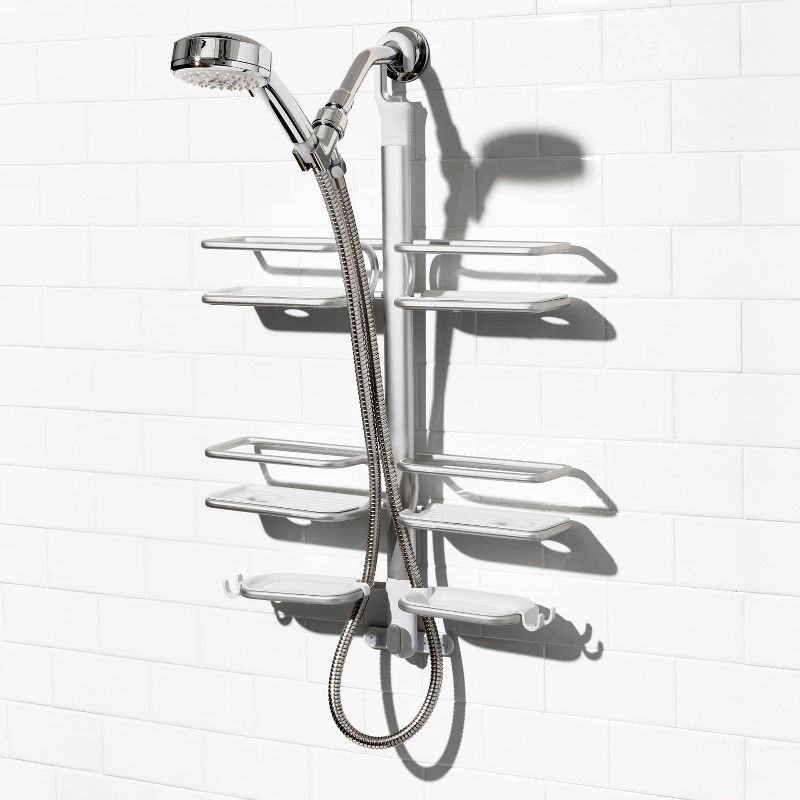 slide 2 of 7, OXO Aluminum Hose Keeper Shower Caddy, 1 ct