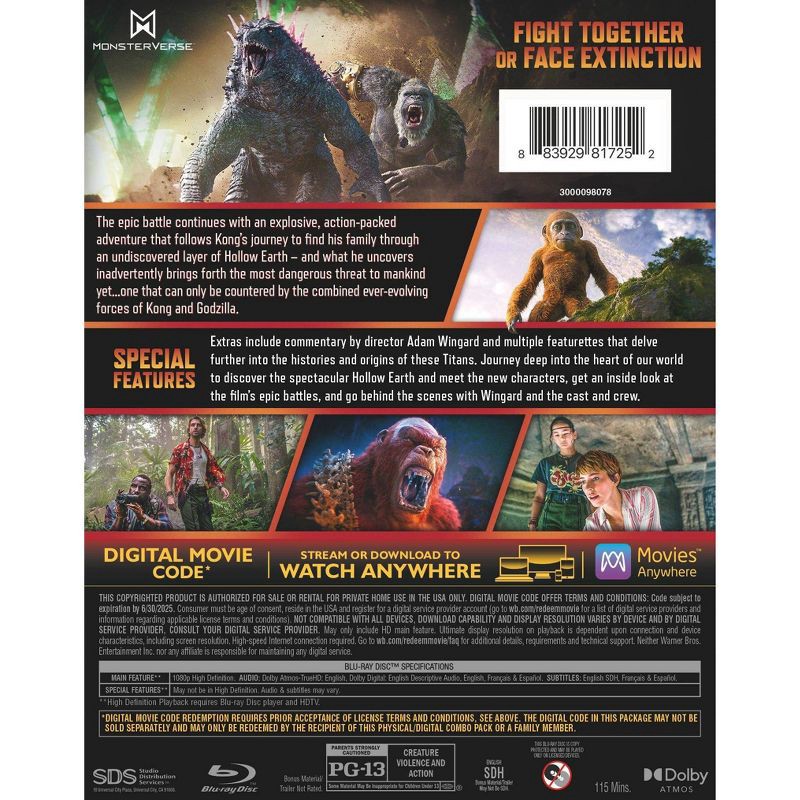 slide 3 of 5, Warner Home Video Godzilla x Kong: The New Empire (Blu-ray + Digital), 1 ct