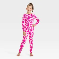 Kids' 2pc 'Hearts' Snuggly Soft Snug Fit Pajama Set - Cat & Jack™ Pink 10