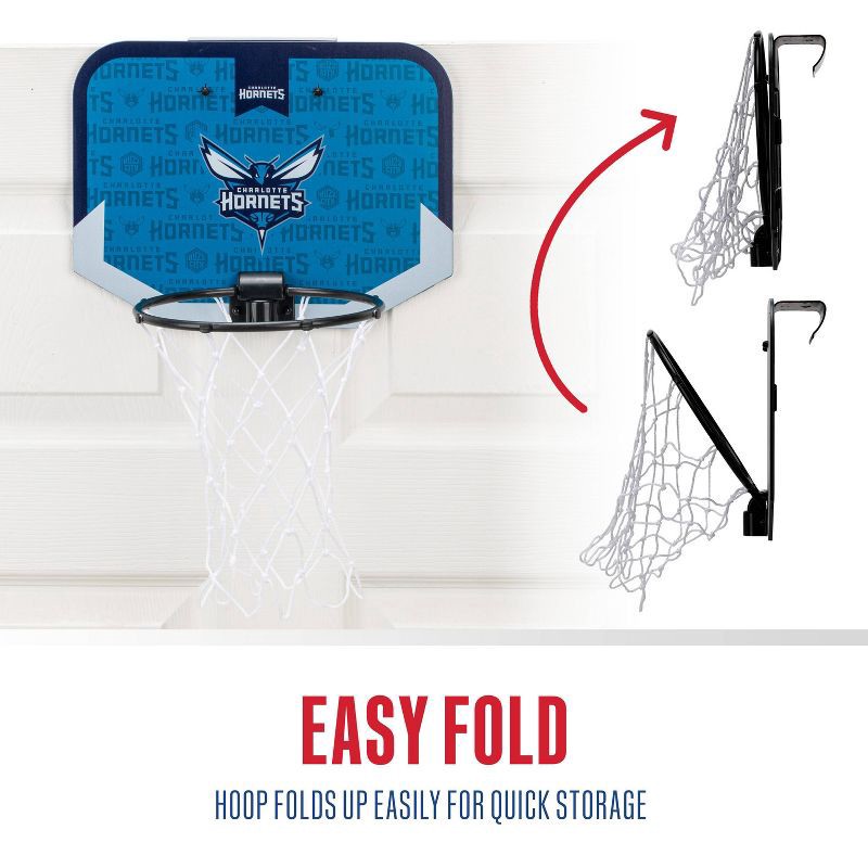 slide 3 of 5, NBA Charlotte Hornets Over The Door Hoop: Toy Basketball Set for Ages 3+, 1 ct