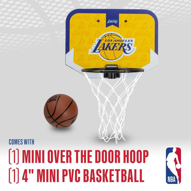 slide 3 of 9, NBA Los Angeles Lakers Over The Door Hoop: Toy Basketball Set for Ages 3+, 1 ct
