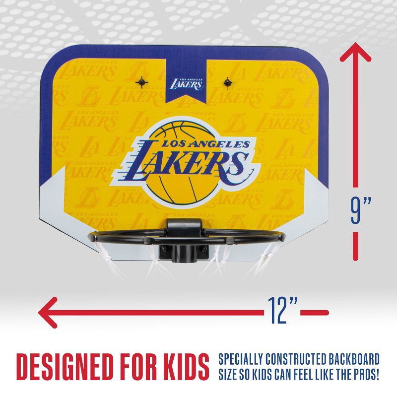 slide 5 of 9, NBA Los Angeles Lakers Over The Door Hoop: Toy Basketball Set for Ages 3+, 1 ct