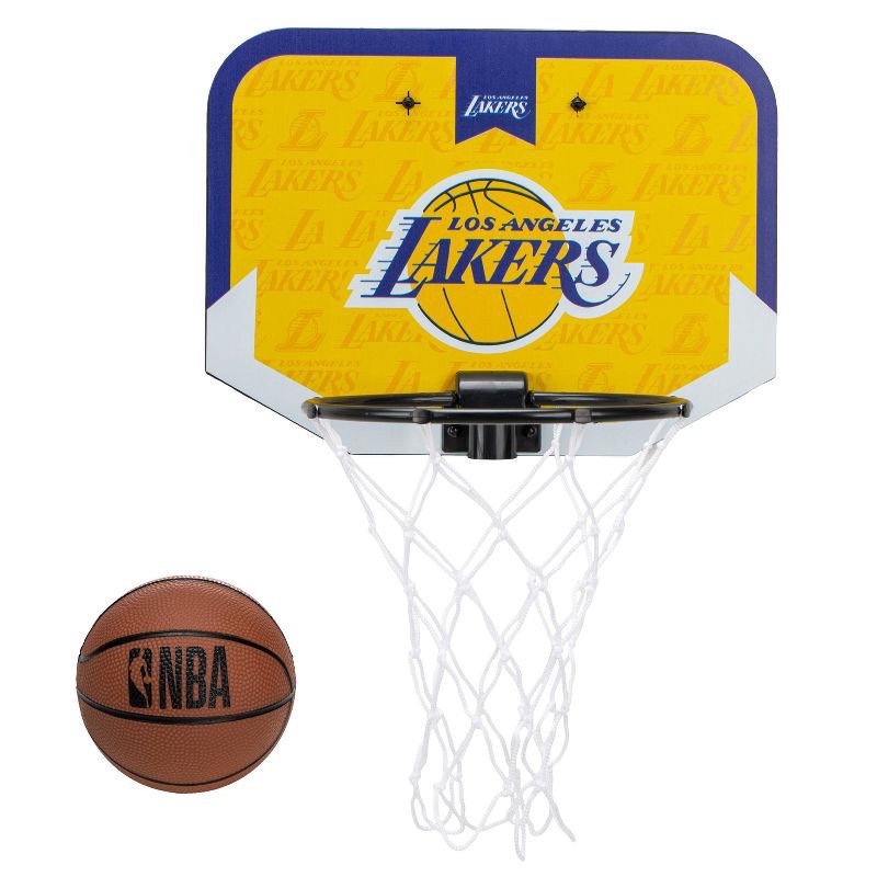 slide 1 of 9, NBA Los Angeles Lakers Over The Door Hoop: Toy Basketball Set for Ages 3+, 1 ct