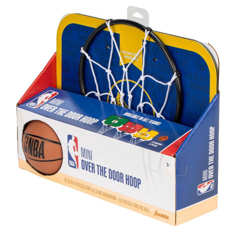slide 2 of 9, NBA Golden State Warriors Over The Door Hoop: Toy Basketball Set for Kids, 1 ct