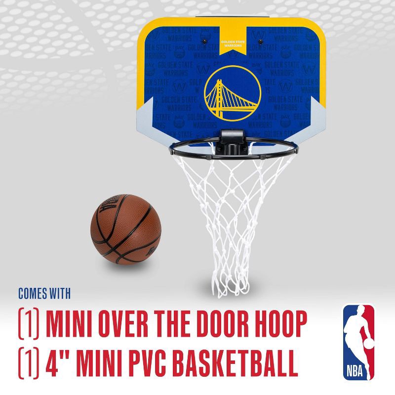 slide 3 of 9, NBA Golden State Warriors Over The Door Hoop: Toy Basketball Set for Kids, 1 ct