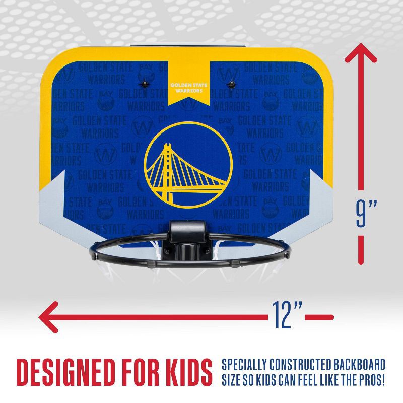 slide 5 of 9, NBA Golden State Warriors Over The Door Hoop: Toy Basketball Set for Kids, 1 ct