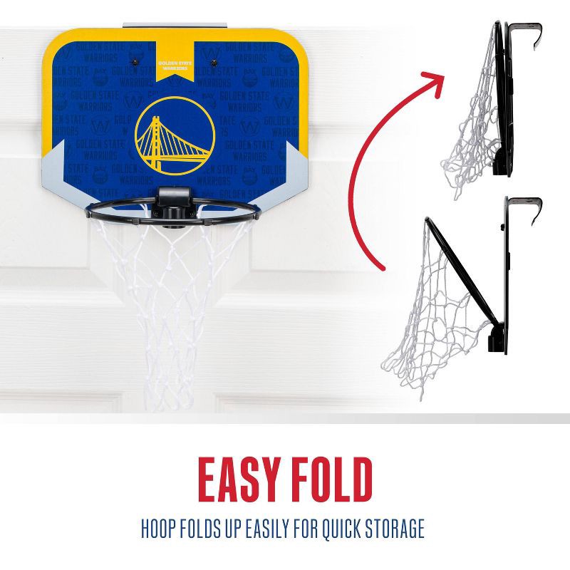 slide 7 of 9, NBA Golden State Warriors Over The Door Hoop: Toy Basketball Set for Kids, 1 ct