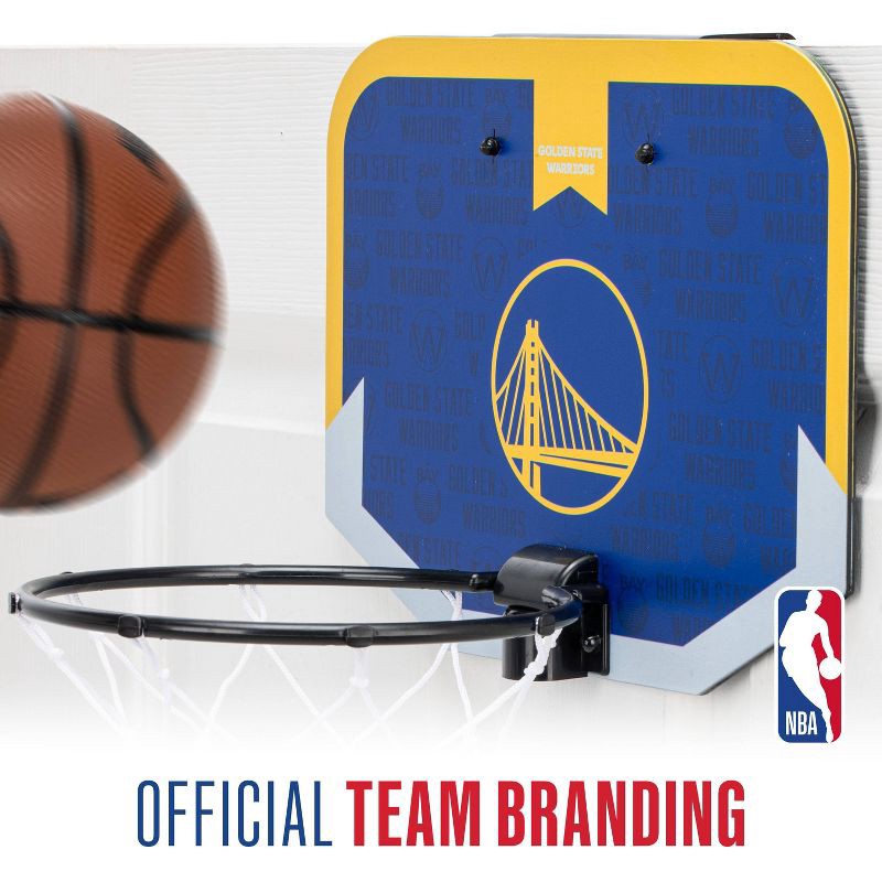 slide 8 of 9, NBA Golden State Warriors Over The Door Hoop: Toy Basketball Set for Kids, 1 ct
