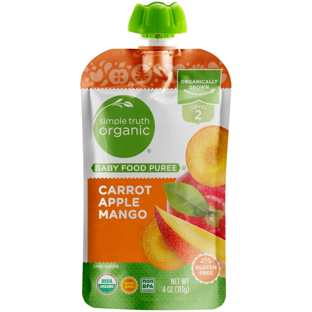 slide 1 of 1, Simple Truth Organic Carrot Apple Mango Baby Food Puree, 4 oz