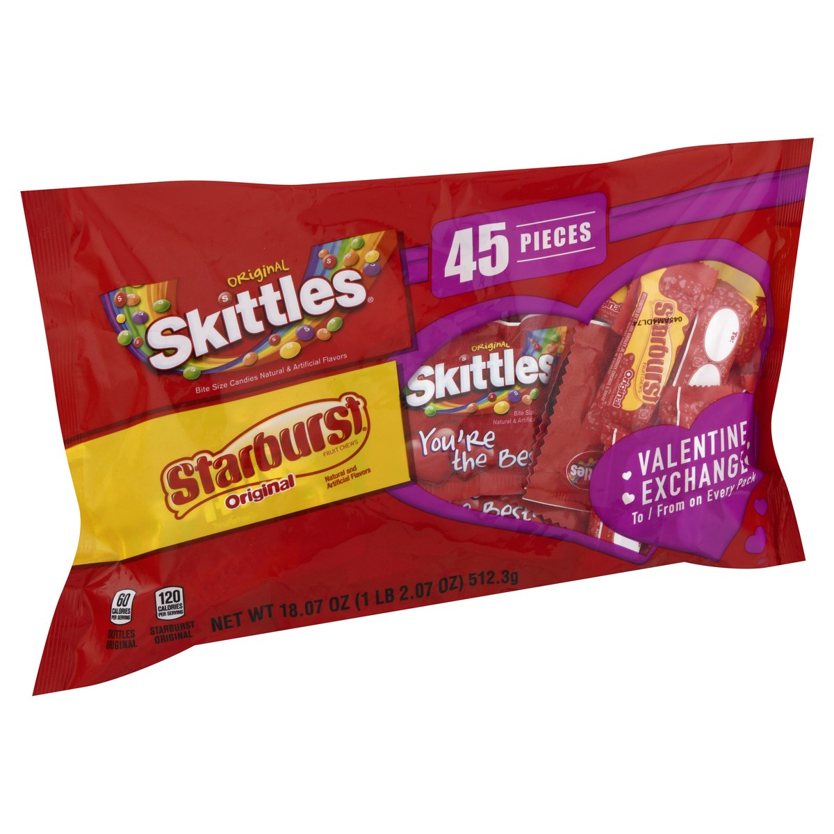 slide 8 of 10, Mixed SKITTLES & STARBURST Fun Size Assorted Valentine Candy, 18.07 oz Bag, 18.07 oz