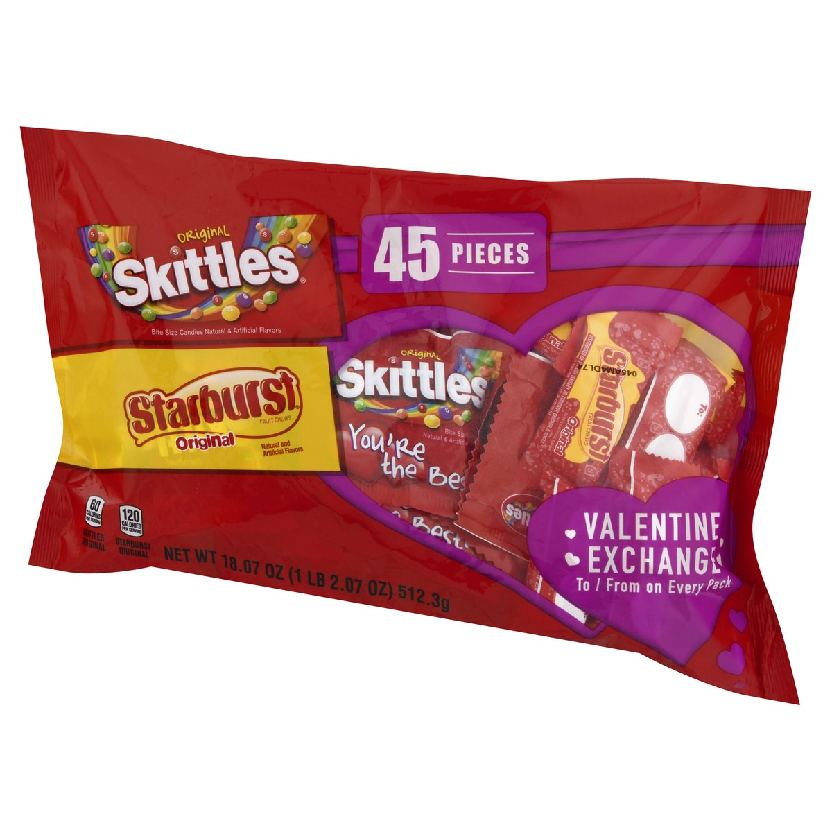 slide 2 of 10, Mixed SKITTLES & STARBURST Fun Size Assorted Valentine Candy, 18.07 oz Bag, 18.07 oz